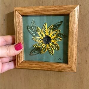 Framed Sunflower Quilling Art